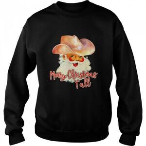Santa Claus Merry Christmas Yall Western Country Cowboy Shirt